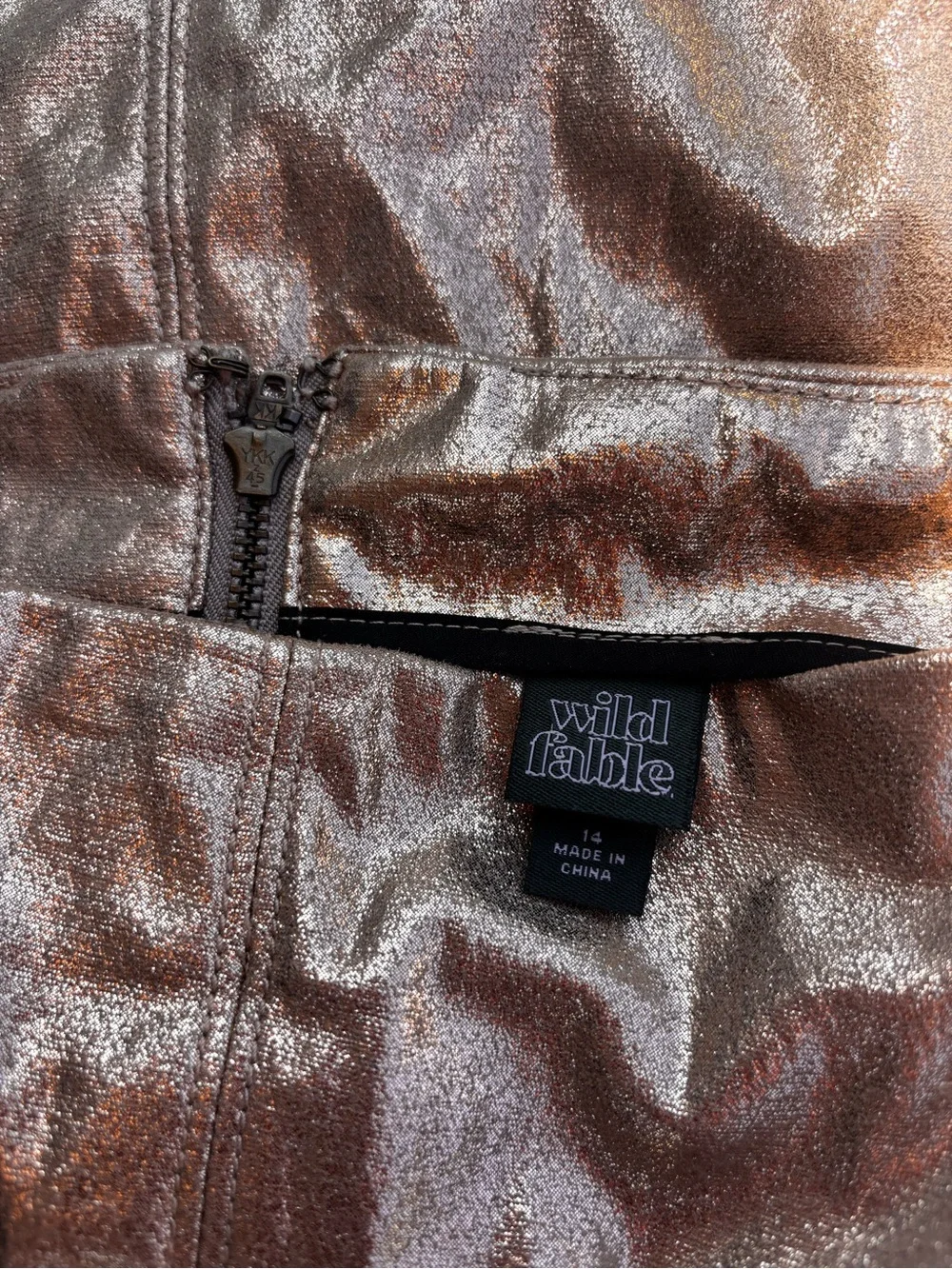 wild fable Metallic Rose Gold Mini Skirt